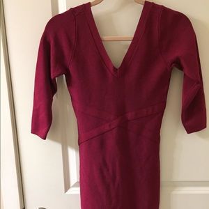 Bebe maroon body con dress!